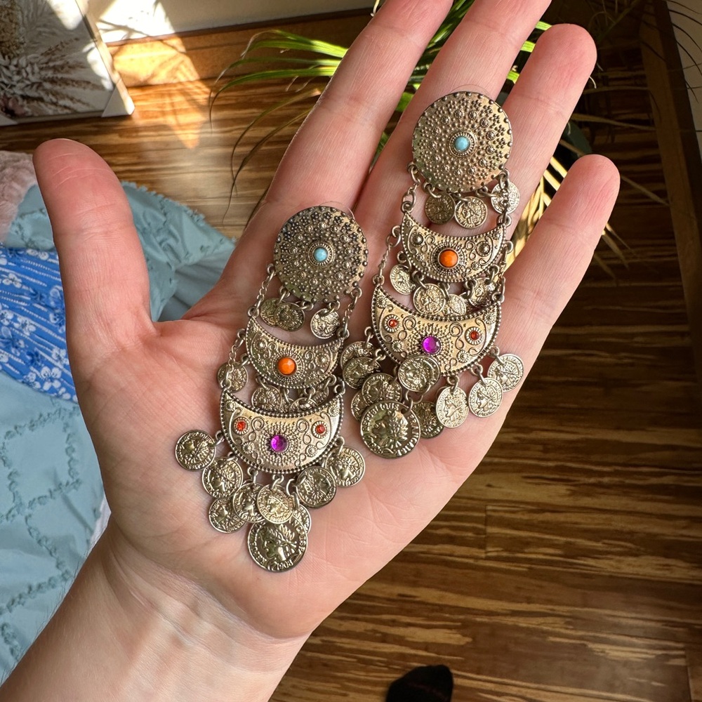 Large dangling earrings